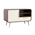 **Meuble de rangement moderne en bois avec portes et étagères**